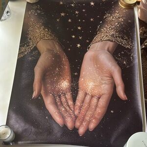 Mystical Gold and Black Hand Art Print